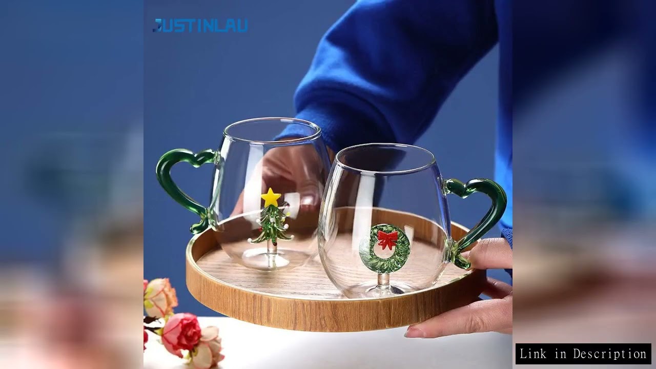 Creative Christmas Glass Cup 350ml Chriatmas Tree Snowman Animal Shape Single Layer Glass Cups Home