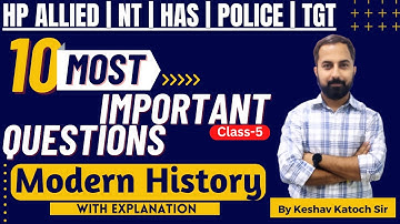 HPPSC Latest Exam Pattern | Modern History (Class-5) | Important Questions | HP Studies