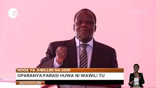 The marriage between ODM and JUBILEE | Oparanya praises the handshake movement