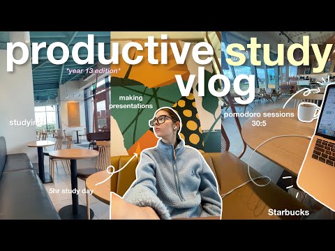 STUDY VLOG: 5hr study day, study motivation, cafe study, & waking up at 7am