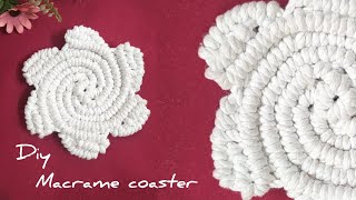 Diy Macrame Flower tea coaster tutorial | Step by step for beginners | Handmade |Boho Style #coaster