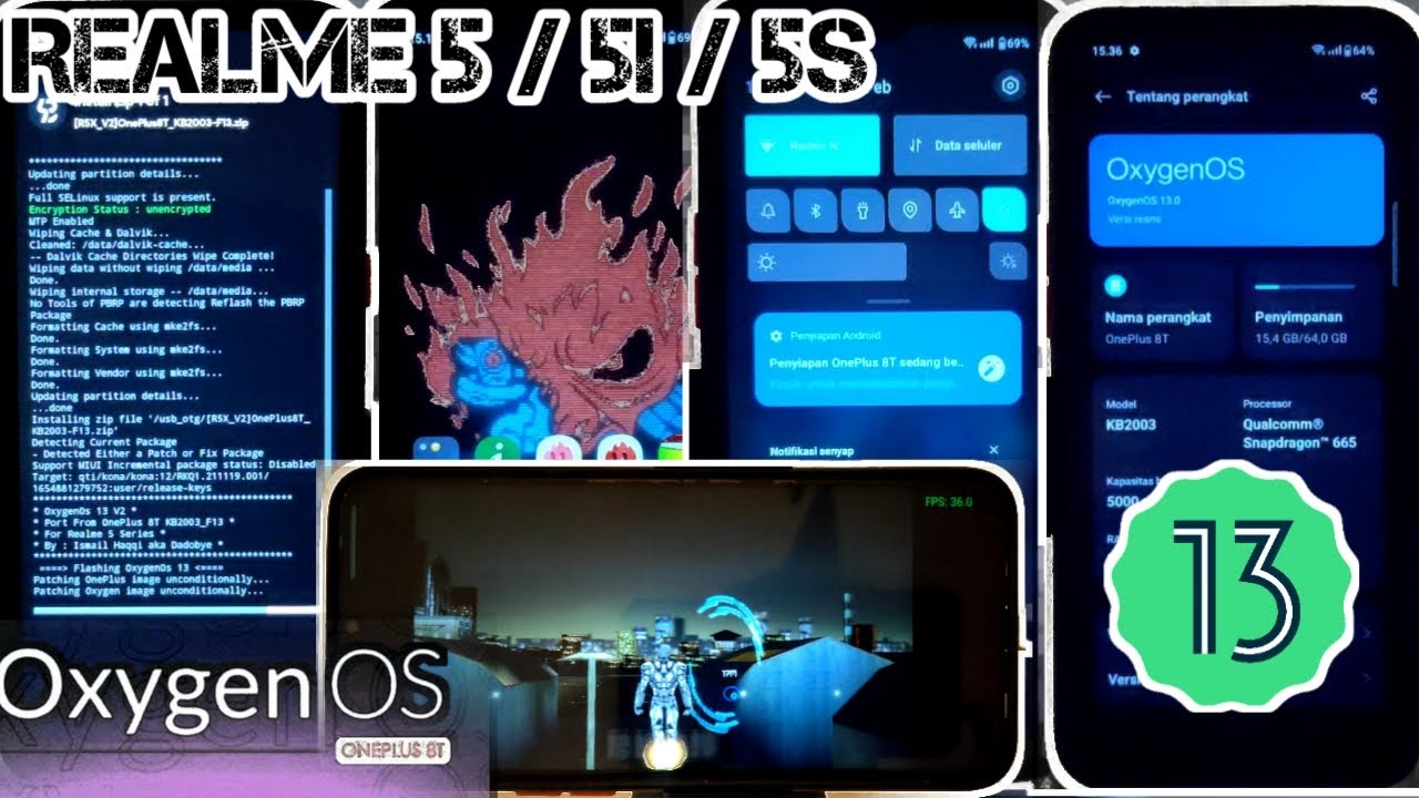 Oxygen OS 13 di Realme 5 / 5i / 5s | Custom Rom Android 13 | Trinket ...