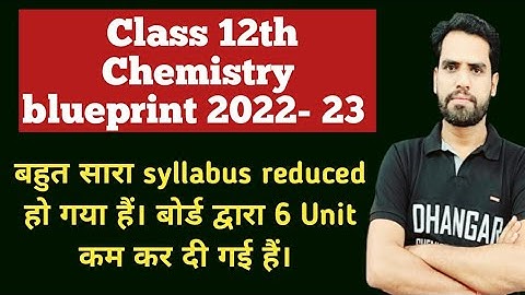 Class 12th chemistry blueprint 2022-23 MP Board