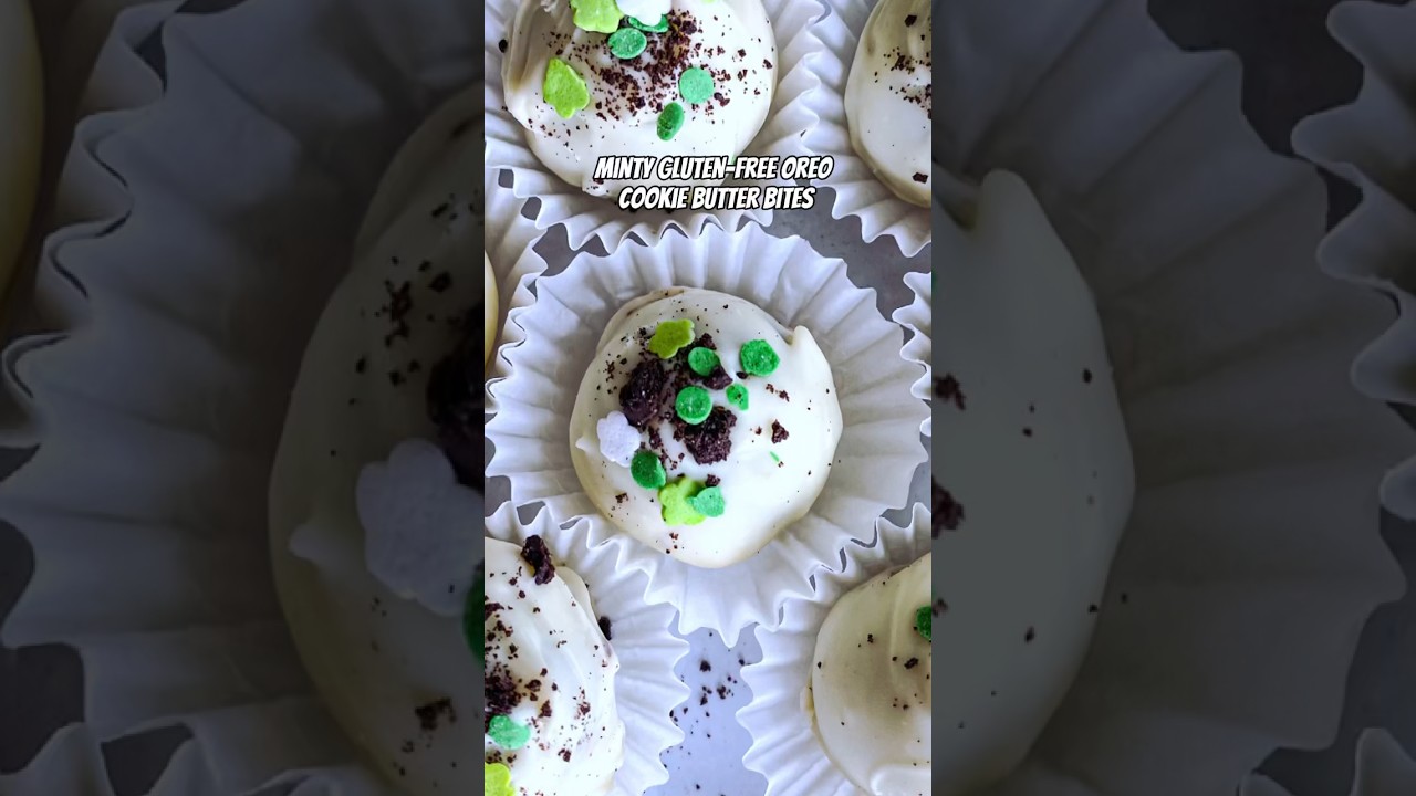 Minty Gluten-Free Oreo Cookie Butter Bites #recipe #shorts #food #glutenfree #easy  #cookiebutter