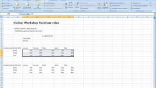 Excel Funktion INDEX - Wert auslesen aus einer Tabelle