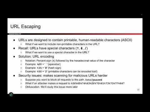 [WebSec1, Video 5] URL Escaping