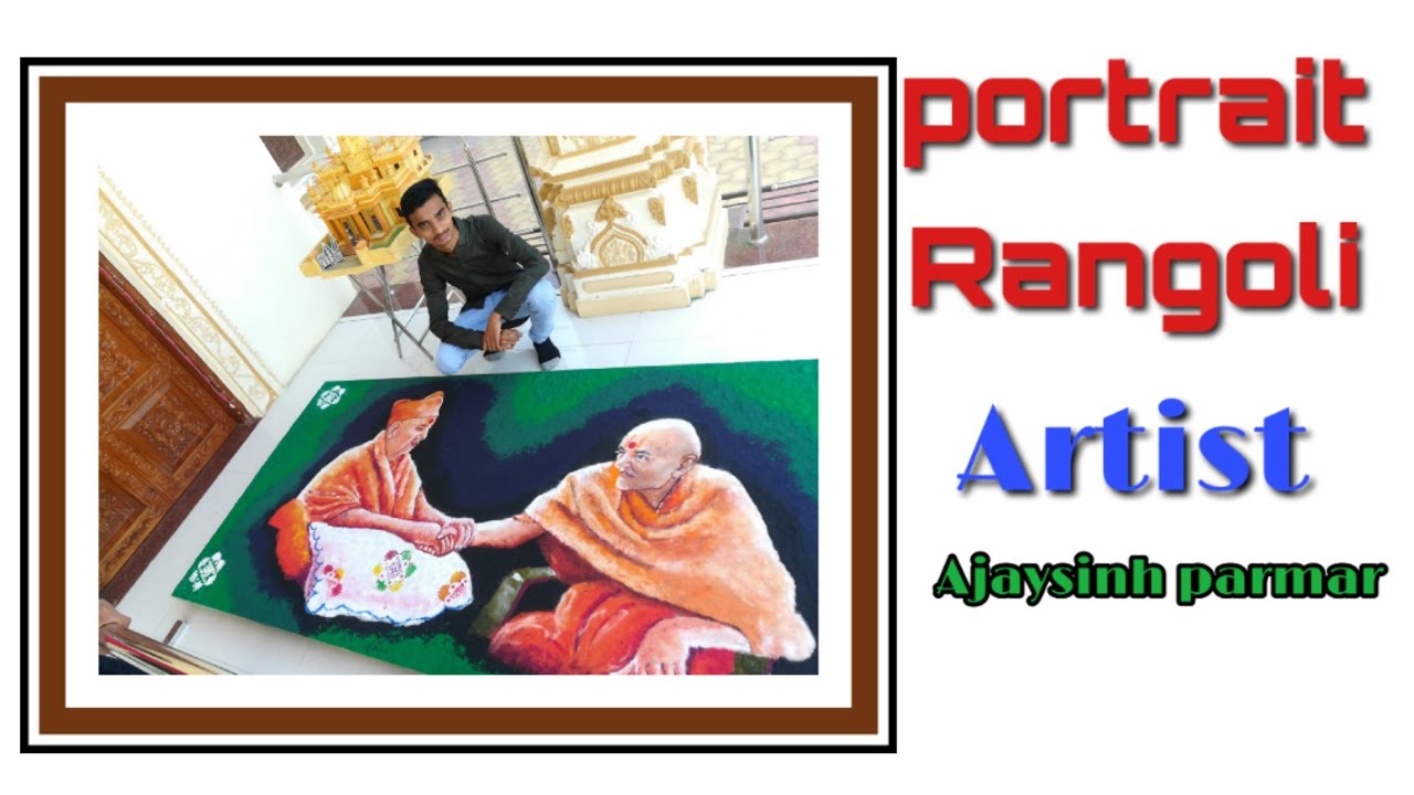 Portrait Rangoli Colours Portrait Rangoli - YouTube