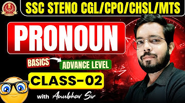 Pronoun Class-02 by Anubhav Sir | English for SSC 2026 #sscsteno2025 #ssc #cgl #chsl #sscsteno