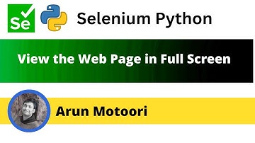 View the Web Page in Full Screen Mode (Selenium Python)