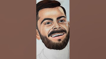 Virat Kohli Colour Drawing 😍#shorts #viratkohli #art