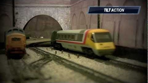 oorail.com | Advanced Passenger Train (APT-P) tilting on OO Gauge curve