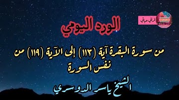 الورد اليومي من سورة البقرة آية (١١٣) إلى الآية (١١٩) من نفس السورة الشيخ ياسر الدوسري