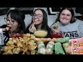 SPICY NUCLEAR NOODLE SPRING ROLLS AND FRIED WONTONS MUKBANG | EATING SHOW