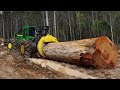 Tractor at Work | Logging Tractor Stuck in Deep Mud | Tractor Pulling Tree Stump Compilation 2022