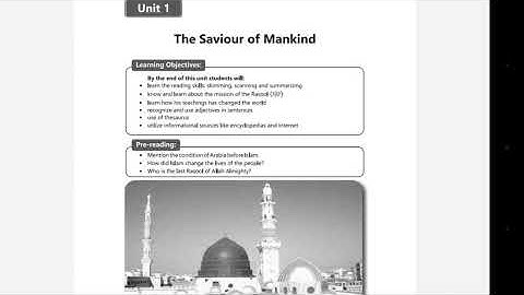 The Saviour of Mankind. unit # 1. 9th class.complete.