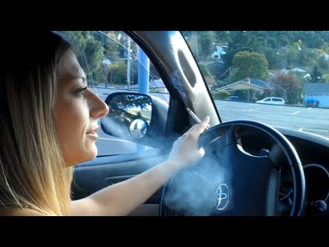 Attractive Woman Smoking on Cam for First Time