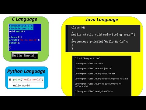 Hello World Programe In 3 Programming Languages | C,Python,Java - YouTube