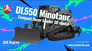 2024 3d Model Of Case Dl550 Minotaur Compact Dozer Loader | 360° Presentation