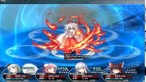 Labyrinth of Touhou 2 -  Mokou Boss Fight (14mins)