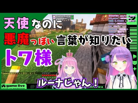 天使なのに悪魔っぽい言葉が知りたいトワ様【常闇トワ/姫森ルーナ/ホロライブ/マイクラ/切り抜き】
