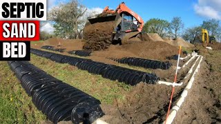 Septic Infiltrator Leach field raised bed sand backfill and topsoil for Homestead