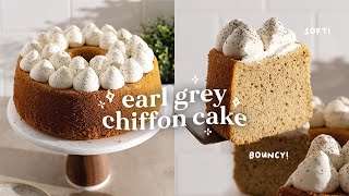 Earl Grey Chiffon Cake ☕️ soft and squishy *bake with me*