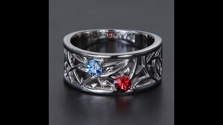 Two Stone Wide Band Vine Mothers Ring 2 Stone Infinity Mother S Ring