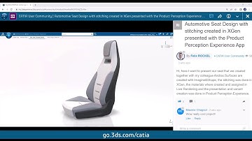 Automotive Seat Design with stitching created in CATIA xGenerative Design | CATIA User Community