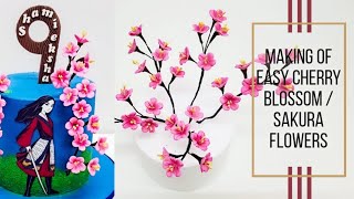Easy Edible Fondant\/Gumpaste Cherry Blossom flowers (Sakura Flowers) for Cakes