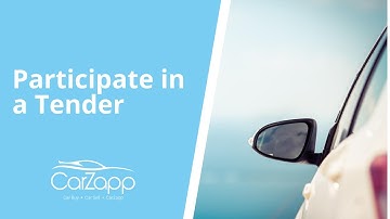 How to Participate In Tender on CarZapp