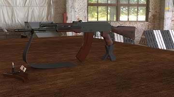 AK-74 Assault Rifle 3D Model Showcase