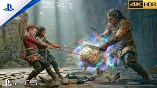 (PS5) God of War Ragnarök | Atreus &amp; Angrboda Destroy Gryla's Magic Pot [4K HDR 60FPS]