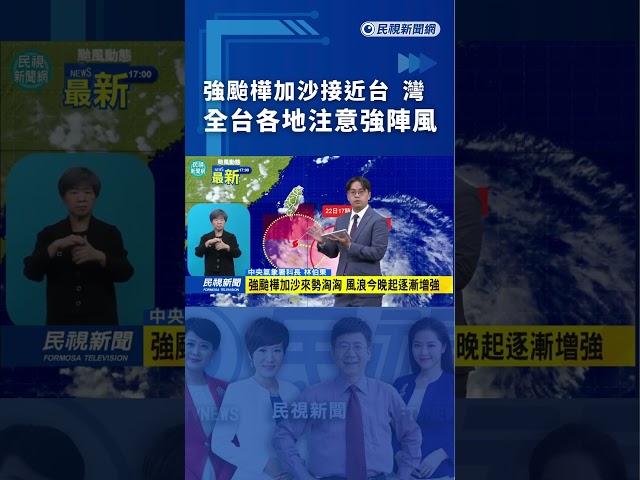 強颱樺加沙接近台灣　全台各地注意強陣風｜民視新聞｜