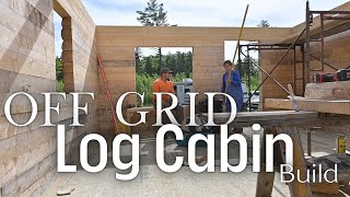 Finishing The Walls + Beams on our Off Grid Log Cabin + Gardening // Northern Maine // VLOG