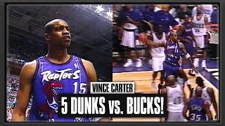 Vince Carter Throws Down 5 DUNKS vs Milwaukee! | 1999.05.04