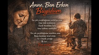 Anne, Ben Erken Büyüdüm Damar Arabesk Çocukluğa Ağıt Derin Duygusal Şarkı...şiir Tadında..