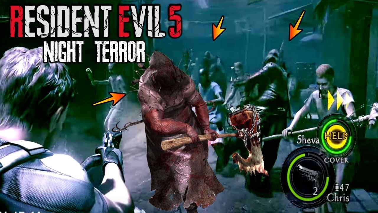 処刑マジニ３体の悪夢！初期武器で敵が多すぎで進行不能なバイオ５に初挑戦 ＃１【Resident Evil ５ Night Terror】