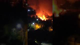 Пожар по улице Павлова в Костанае