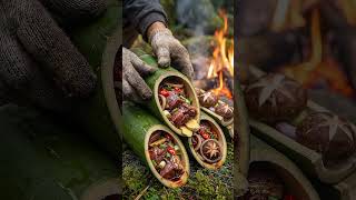 Wild Rabbit in the Deep Forest #survivalcooking #asmrcooking #shorts