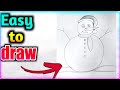 Easy way to draw Snowman || তুষারমানব আকাঁর সহজ উপায় ||