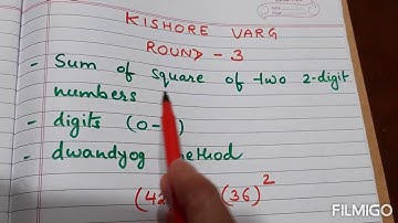 Vedic Maths Kishore Varg Round 3( sum of square of two digit numbers)