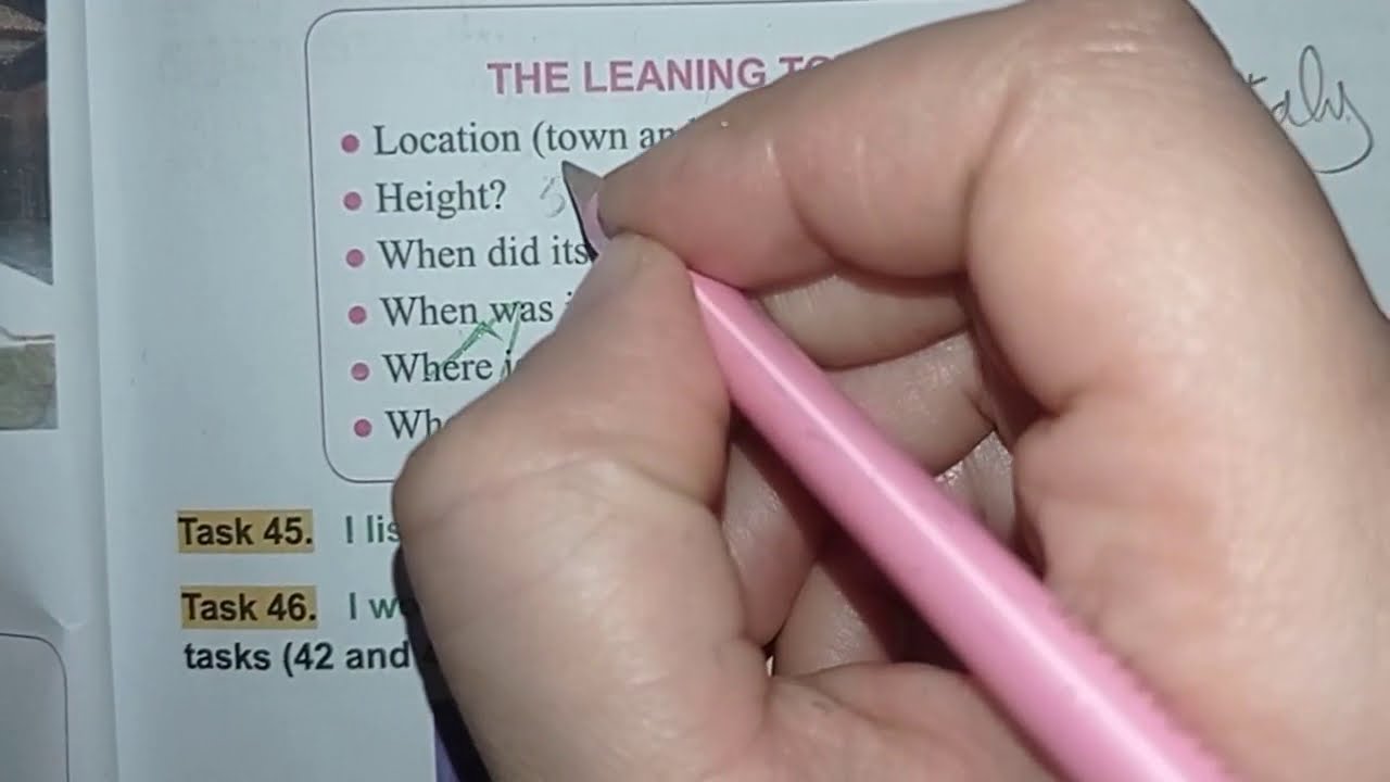 الرابعة متوسط حل صفحة 18 , 19 لغة انجليزية / the leaning tower