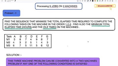 Sequencing problem || N jobs on 3 machines || #bcom#bba#punjabuniversity #OperationsResearch