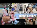 VLOG: unboxing my GAMING CHAIR, Burger King date & quick grocery 🍔💖 | Kassy Valencia