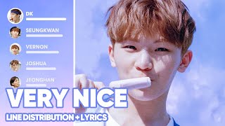 SEVENTEEN - Very Nice (아주 NICE) Line Distribution   Lyrics Color Coded PATREON REQUESTED