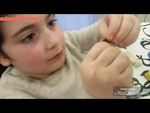 how to make plastelin SpongeBob SquarePants step-by-step  დავძერწოთ სპანჯბობი პლასტელინით