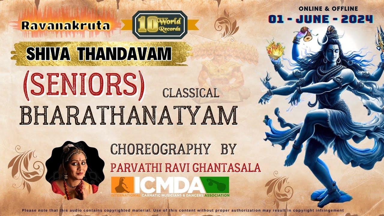 BHARATHANATYAM  SENIORS SHIVA THANDAVAM 10 WORRLD RECORDS MEGA EVENT CHOREOGRAPH