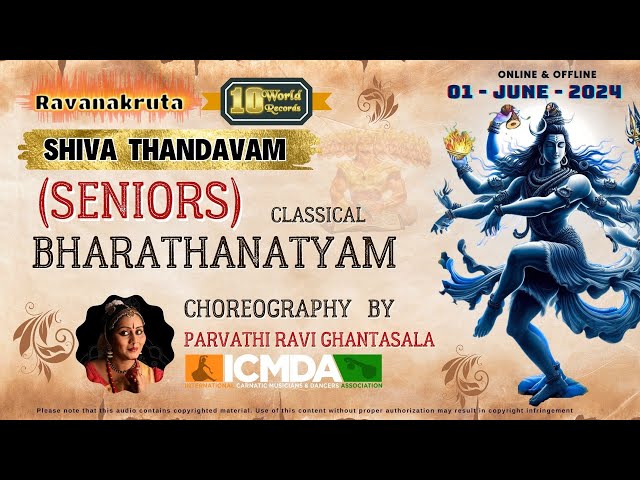BHARATHANATYAM  SENIOR'S SHIVA THANDAVAM 10 WORRLD RECORDS MEGA EVENT CHOREOGRAPH class=