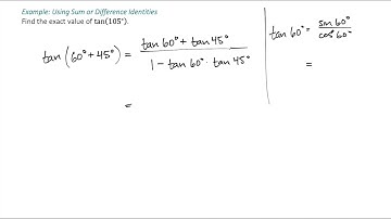 Using the Sum Identity for Tangent Example