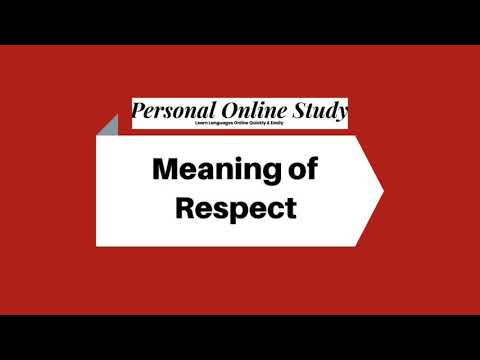 Meaning of Respect